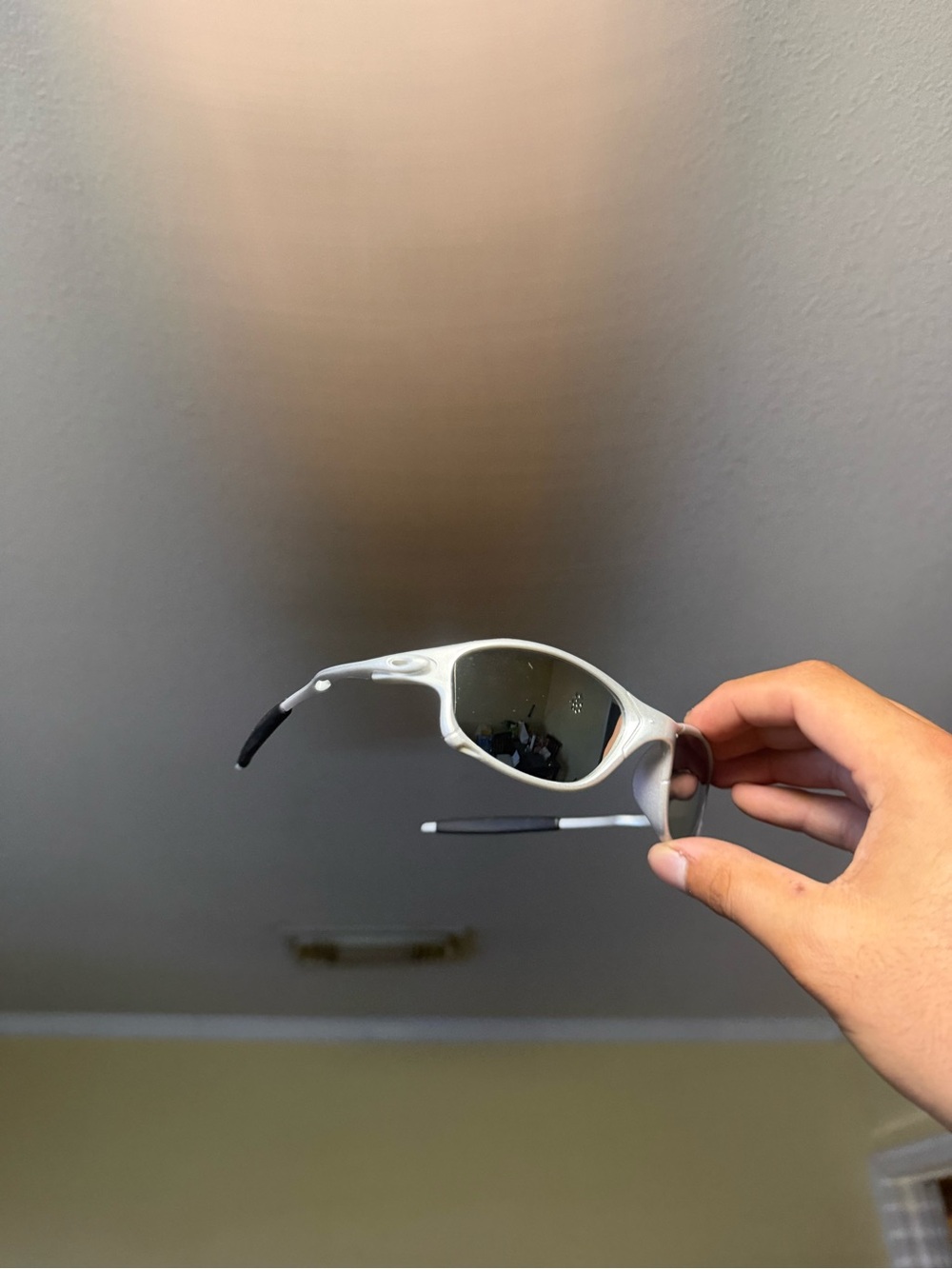 Oakley White Frame Sunglasses with Dark Lenses